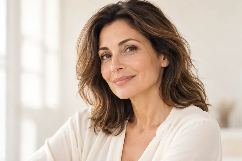 Imagen ilustrativa para la guía de Blefaroplastia: retrato de una mujer adulta con luz natural.
